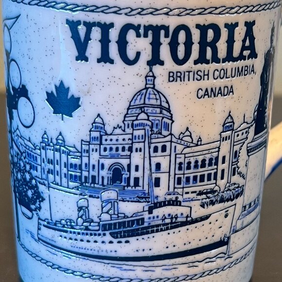 Victoria BRITISH COLUMBIA Canada Vintage Souvenir Embossed Stoneware Mug - Picture 3 of 10